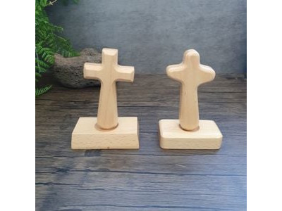 모던 기독교 용품 원목 십자가 장식품 조각상