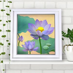 연꽃그림액자 풍수그림 돈들어오는 꽃그림 30W액자4