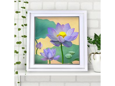 연꽃그림액자 풍수그림 돈들어오는 꽃그림 30W액자4