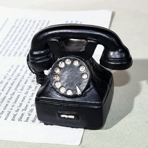 다이얼 전화기 미니어처 장식 6.5cmx3.5cmx6cm