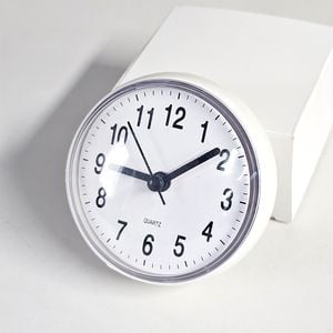 욕실용 무소음 벽시계 흡착 방수 화장실 시계