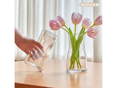 오제토 숏타입 유리화병 꽃병 인테리어 오브제 3컬러